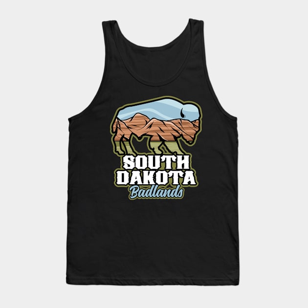 South Dakota Badlands Buffalo Roam Tank Top by SouthDakotaGifts